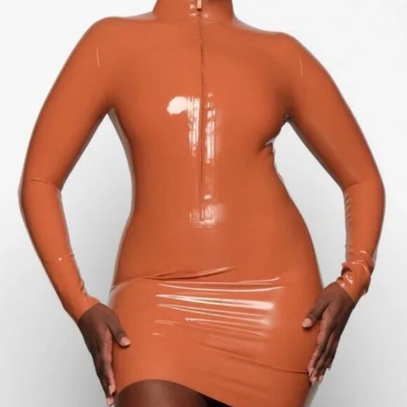 SKIMS Latex Long Sleeve Dress - Bronze - Medium - Picture 7 of 7